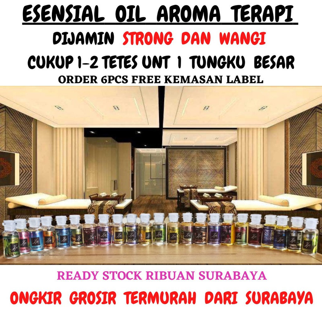 (Strong) MINYAK ESENSIAL OIL AROMATERAPI 3ML  HUMIDIFIER DIFFUSER  FREE KEMASAN LABEL PER 6 PCS