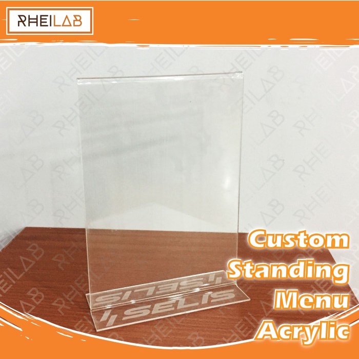 

READY Standing Menu Acrylic / Menu Berdiri Akrilik Tempat QR / QRIS - Custom MURAH