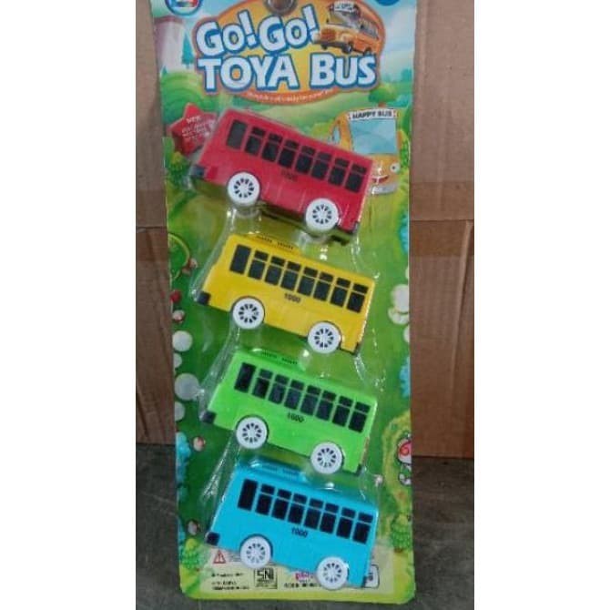 GO GO TOYA BUS isi 4PCS / Mainan mobil mobilan bus tayo - LT56