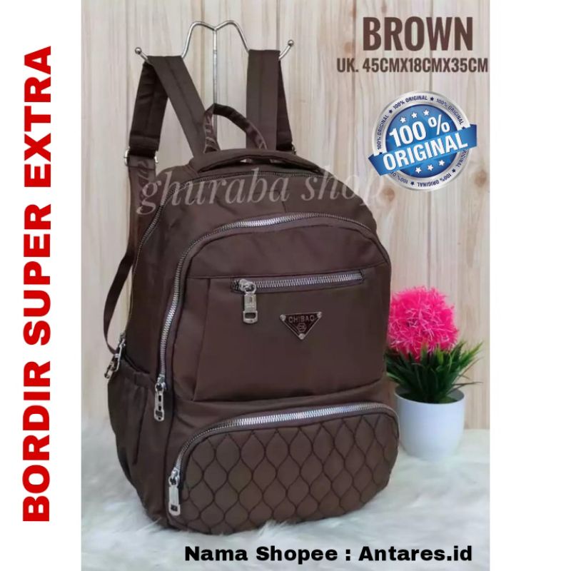 Original Tas Ransel Chibao Laptop JUMBO wanita Import Korea 14 Inch Anti Air Terbaru Limited Edition