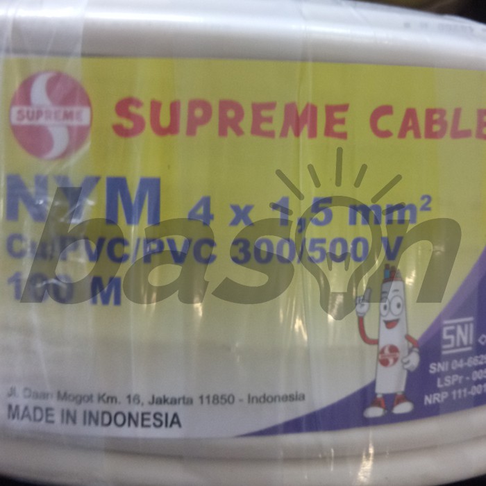 Supreme NYM 4x1.5mm @100 Meter - Kabel Listrik