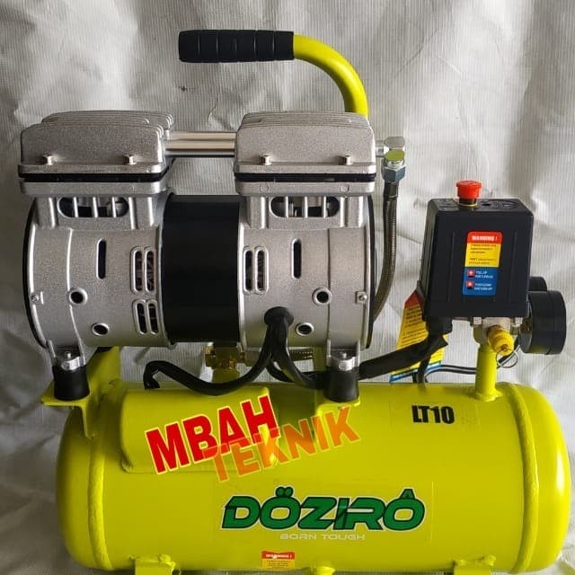 mesin kompresor silent oilles 3/4hp 10 liter merk doziro garansi 1th