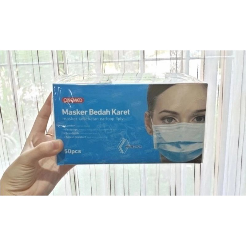 Masker Bedah 3ply Onemed  earloop 3 ply total protection