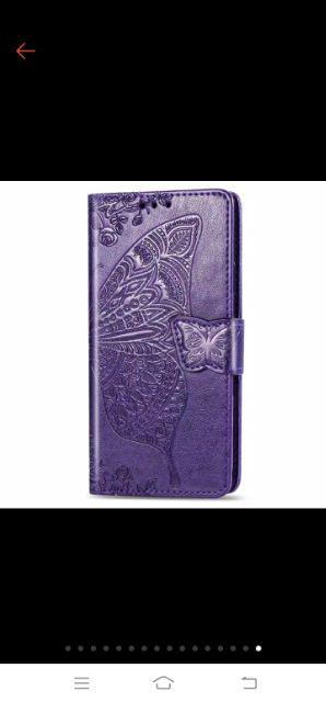 Casing Flip Case Dompet Kulit Motif Kupu-Kupu Embossed