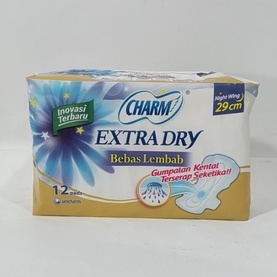 Charm Extra Dry Night Wing 29cm 12 pembalut wanita (no.128)