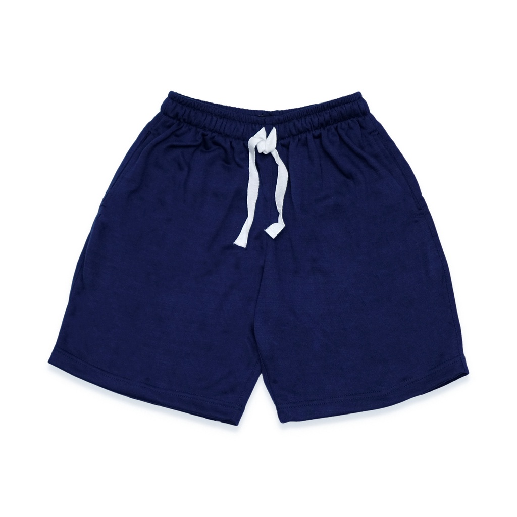 SANVANINA Celana Pendek Santai Biru Tua | Sweat Shorts Unisex Navy | Boxer | A-250K