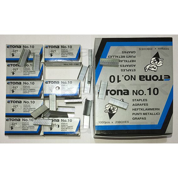 KeiKei 1 Pack (20 Box Kecil) Isi Staples Etona no. 10