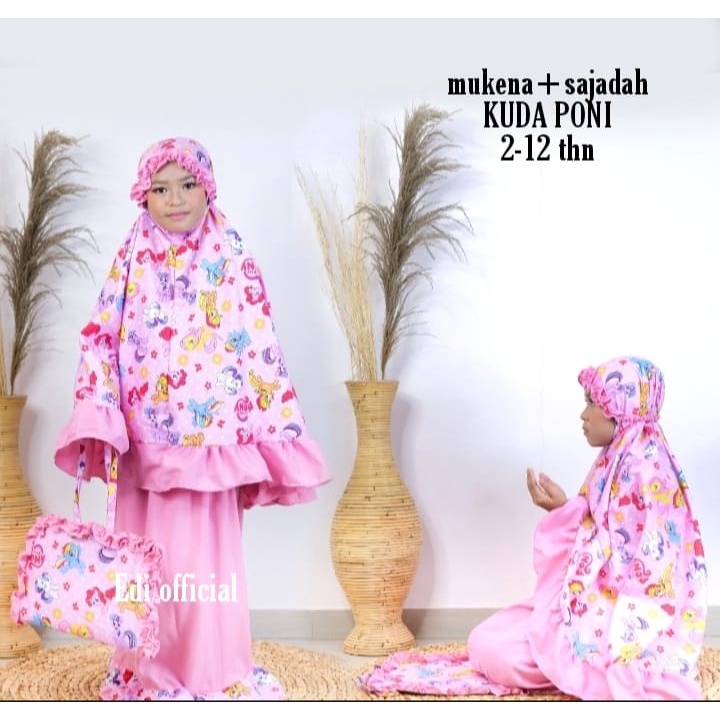 Mukena Anak Karakter  Cantik Usia 2-12 Tahun Bahan Katun Adem Bonus Tas dan Sajadah