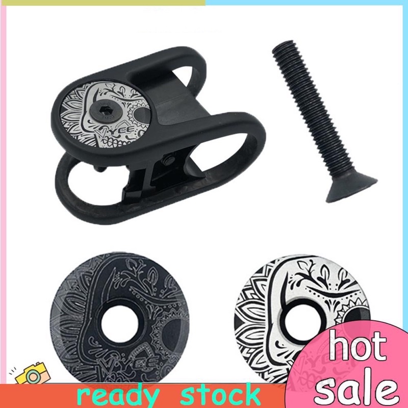 Top Cap Stem Sepeda Black Pattern Screw 28,6 mm Fork Headset Cover