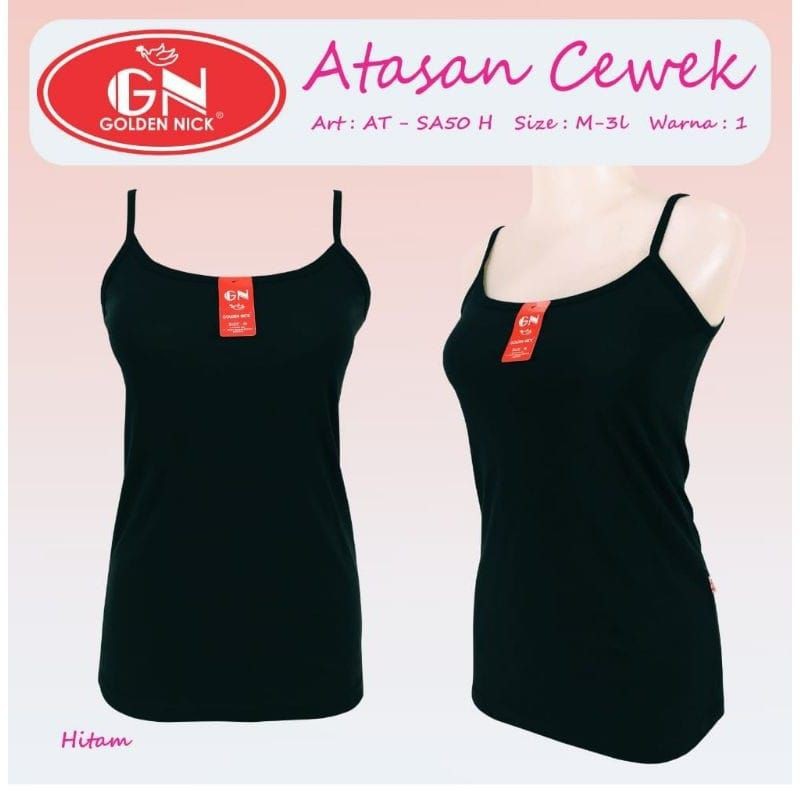 SINGLET WANITA SA 50 HITAM ,ATASAN WANITA, TANKTOP WANITA
