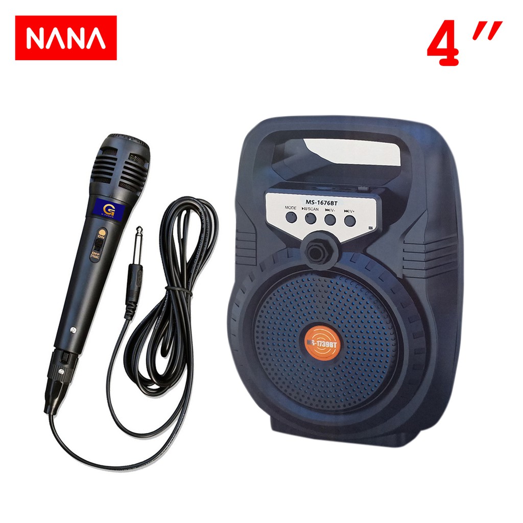 NANA - Bluetooth Speaker G-Power MS 1617 1739 BT 4 Inch & 3 Inch + Microphone Wired