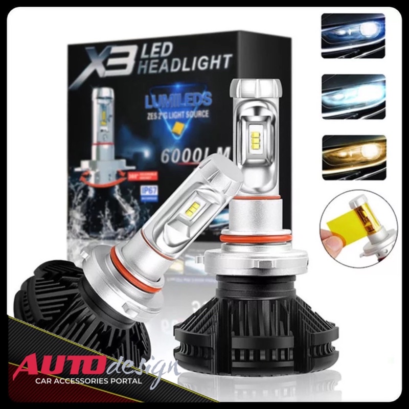 X3 Lampu LED Mobil Chip ZES 2nd GEN Super Bright