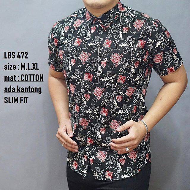 Kemeja Batik Pria Model Terbaru Elegan Keren Formal Cowo Trendy I1U3 Lengan Panjang Casual Cowok Jum