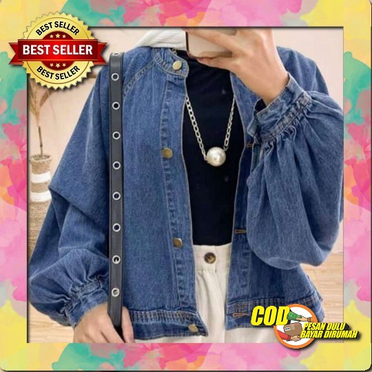 Jaket Jeans Wanita Dewasa Tanggung / Jaket Jeans Wanita Korea Oversize / Jaket Jeans Korean Style Cr