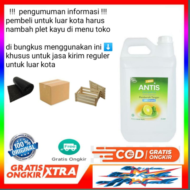 antis refill 5 liter cair varian jeruk nipis hand sanitizer