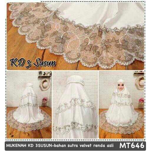 alat sholat wanita/mukena satin list bunga/mukena bordir bunga/mukena susun kd3