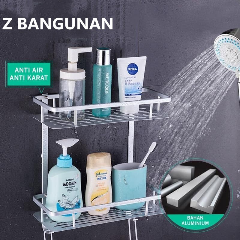 Rak Kamar Mandi 2 Tingkat Alumunium
