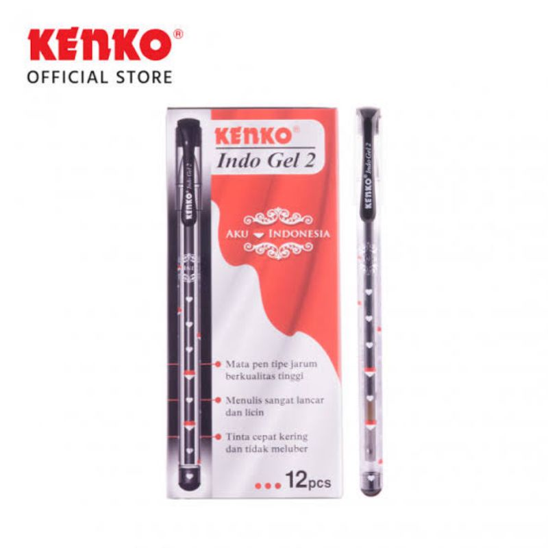 

Pulpen Gel Kenko Indo Gel 0.38mm Tinta Hitam Per Pcs