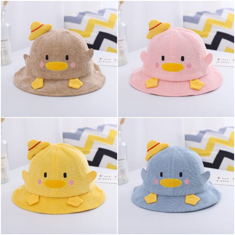 Topi Bucket bayi Bebek Duck lucu import premium