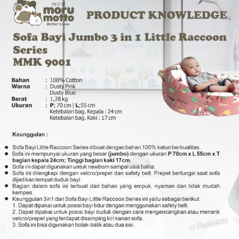 Dialogue baby sofa jumbo 3 in 1 moru motto