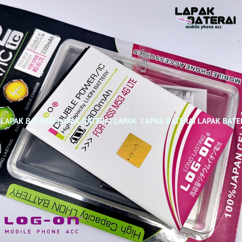 LOG - ON EverCOSS M53 4G LTE Baterai Double IC Protection Battery Batre