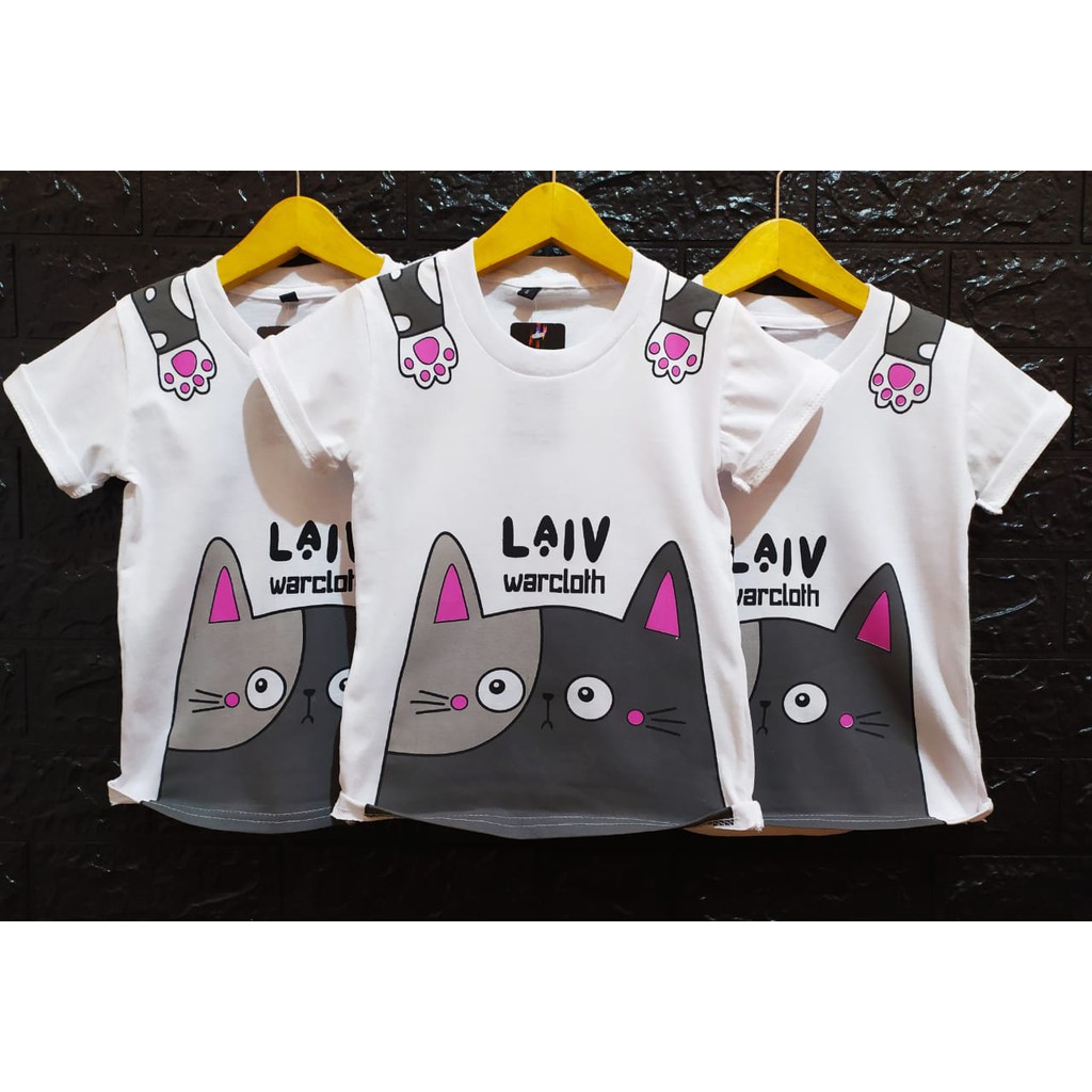 Kaos Anak Perempuan Laiv Cat Putih Bahan Adem Kualitaas Distro