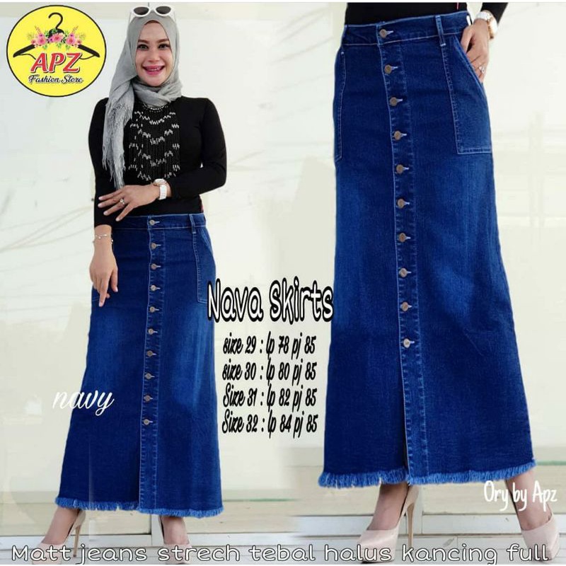 ROK JEANS PANJANG GISCA SKIRT/PREMIUM STRETCH JEANS-2