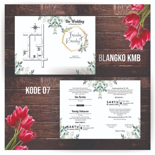 BLANGKO KMB 07 / BLANKO KMB 07 / BLANGKO UNDANGAN PERNIKAHAN RUSTIC