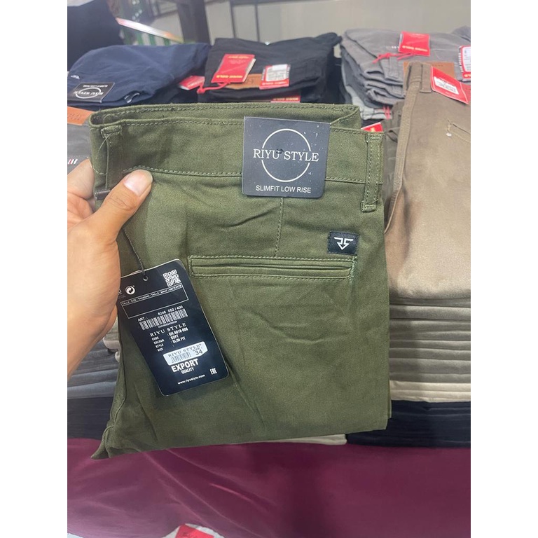 Celana chino pria ORIGINAL RIYU STYLE Super slim fit - Celana panjang RIYU STYLE cotton stret