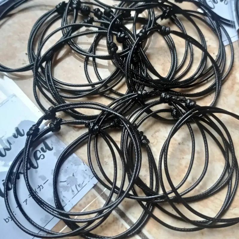 gelang hitam polos anti air Gelang tali korea gelang hitam polos