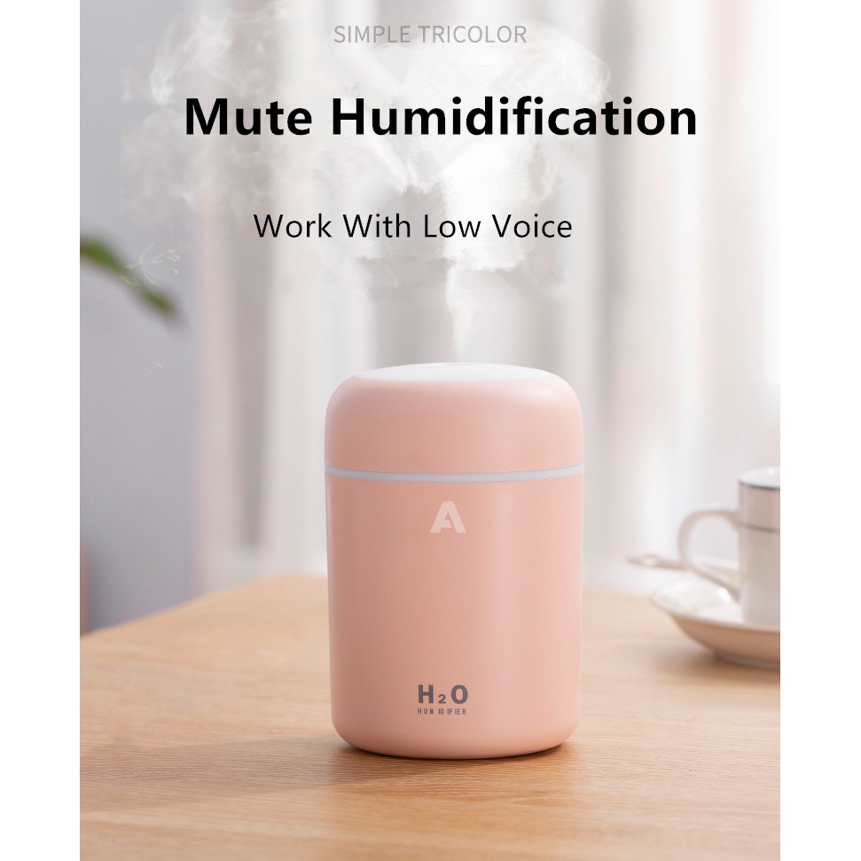 Aolida Humidifier 300ML Ultrasonic USB  Air H2O Humidifier Diffuser Oil Aromaterapi Pengharum Ruangan Cocok Untuk Mobil Dan Kamar-5