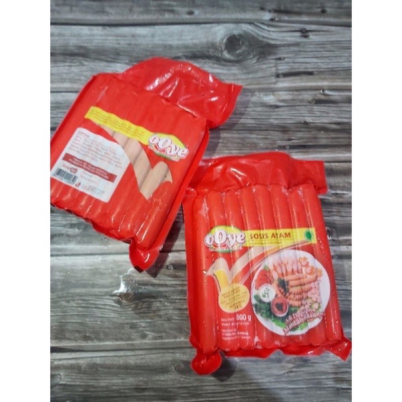 Ooye sosis ayam 500gram/ Ooye sosis ayam merah 15 biji