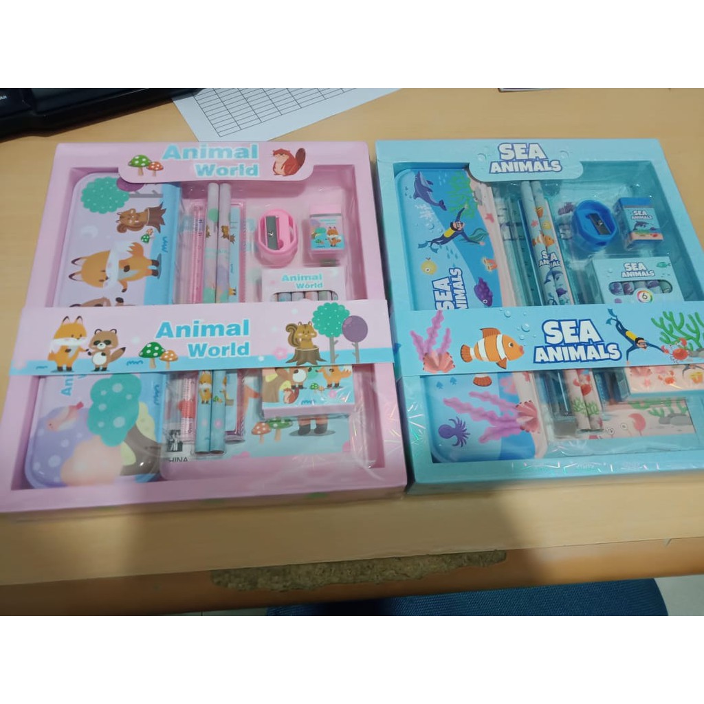 

gk Study Set Stationery Set Alat Tulis Sekolah Karakter Unicorn/Spiderman/Frozen/Little Pony 8015
