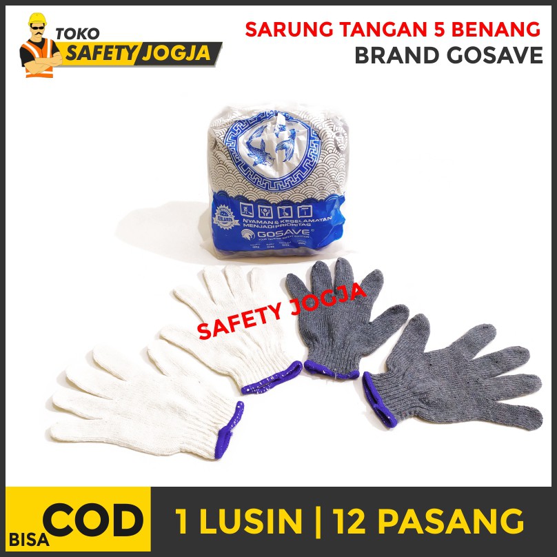 SARUNG TANGAN RAJUT POLOS BENANG 5 GOSAVE 1 LUSIN