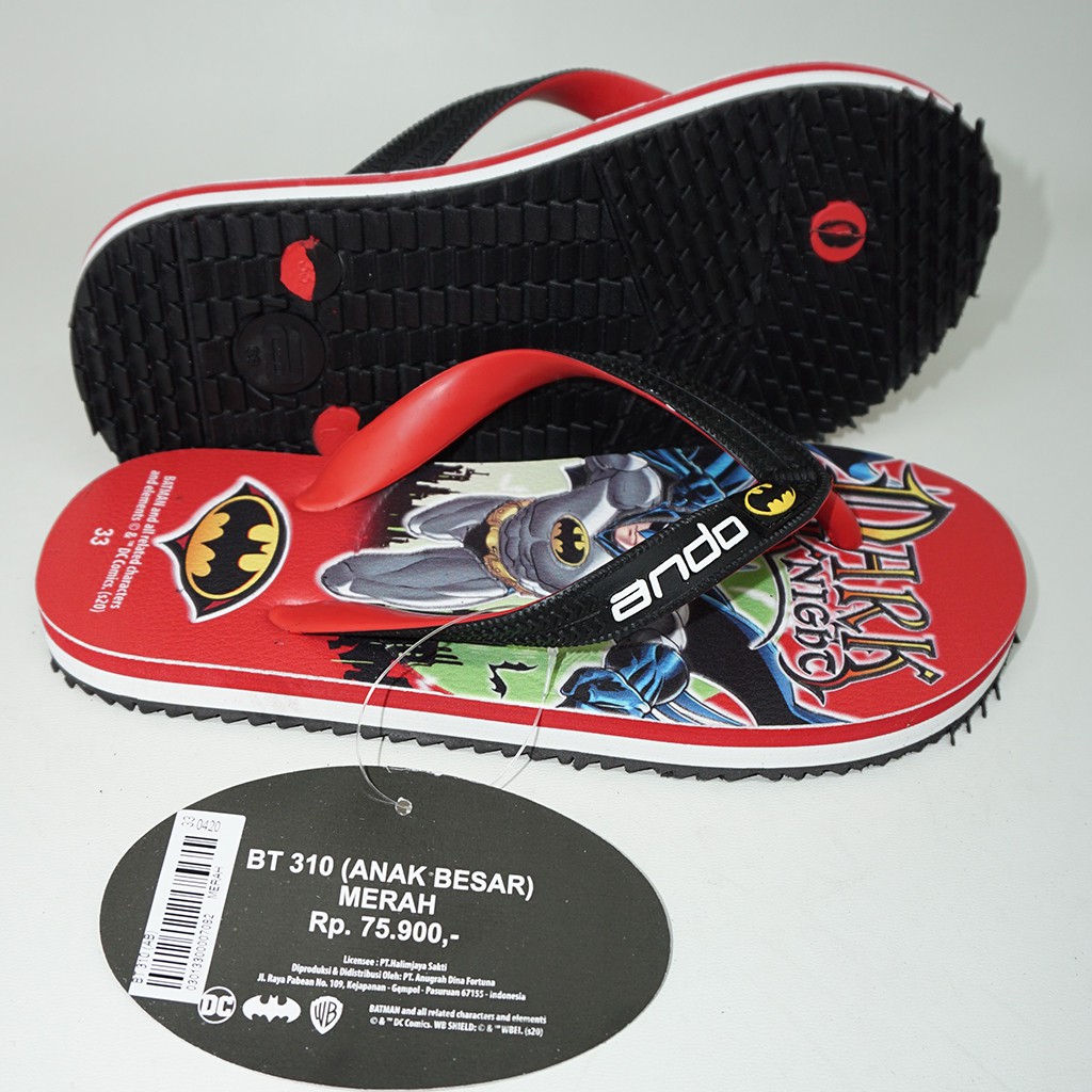 Sandal Jepit Anak Ando Batman BT310 Merah