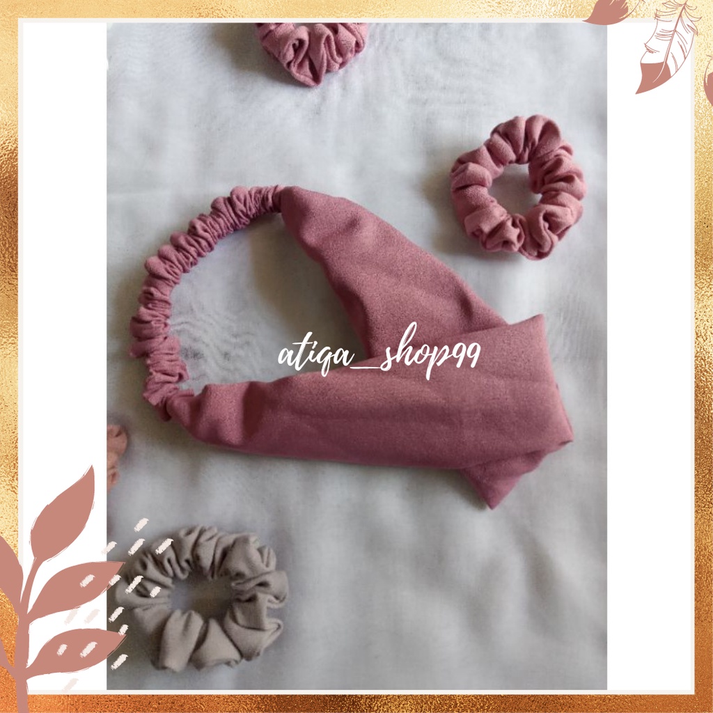 BANDANA Rambut || Bandana polos SIMPUL twist murah grosir Atiqa