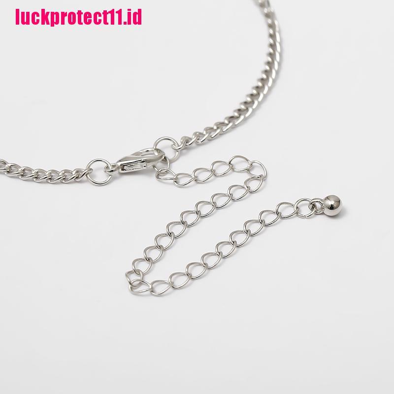 Kalung Rantai Choker Multilayer Bahan Logam Bentuk Hati Gaya Punk