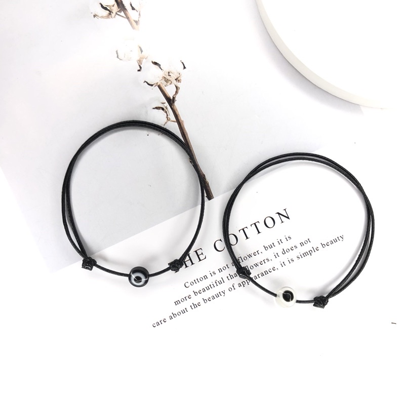 Gelang Couple Manik Mata / Gelang Mata Hitam Putih / Gelang Mata