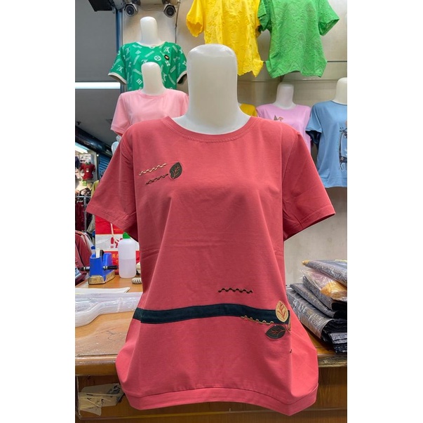 Kaos Wanita Import Bordir Atasan Kaos Lengan Pendek variasi Bordir Import Kualitas Super
