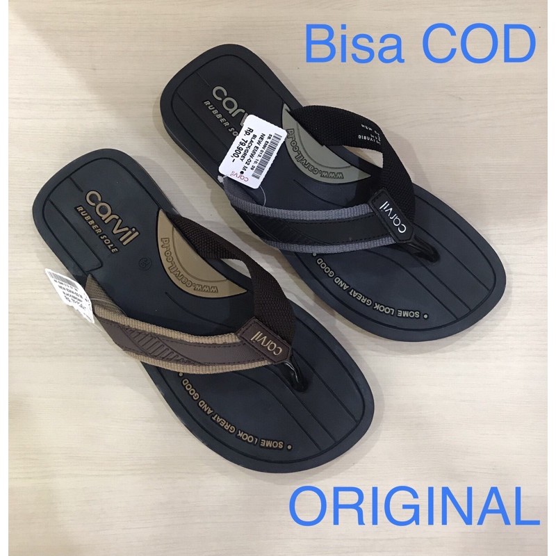 Original Carvil Sandal Jepit Pria Carvil EMW Sendal Jepit Cowok Laki Karet Dewasa Berkualitas Origin