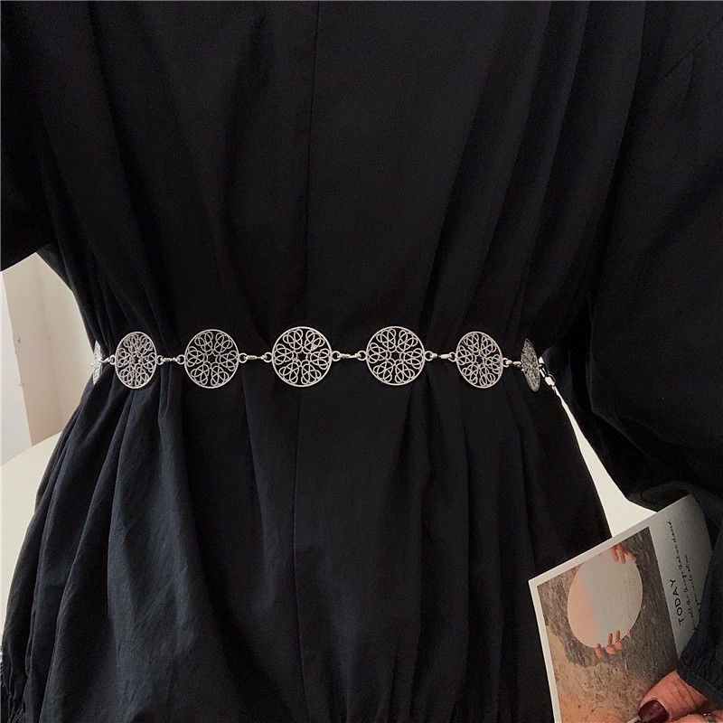 BGS-149 Ikat Pinggang Belt Rantai Slim Model Lingkaran Motif Fashion Wanita  Fashion Womens Belt Kekinian