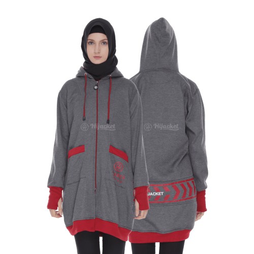 Jacket Hijacket Yukata I Jaket Hijaber I Hijaket Original I Jaket Muslimah-DARKGREY