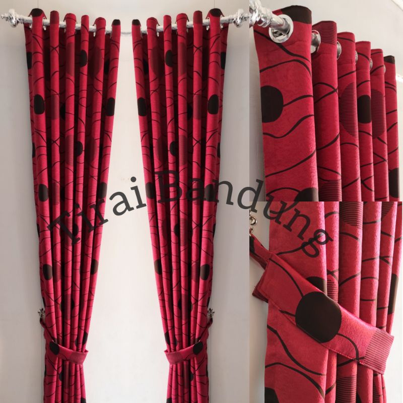 Gorden Blackout Lebar 130cm X T 250cm, Gorden Minimalis, Tirai Gorden Motif