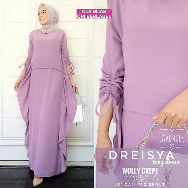 Dreisya Long Tunik, DRESS MUSLIM, baju wanita, baju gamis, dress, gamis, Baju gamis, fashion wanita