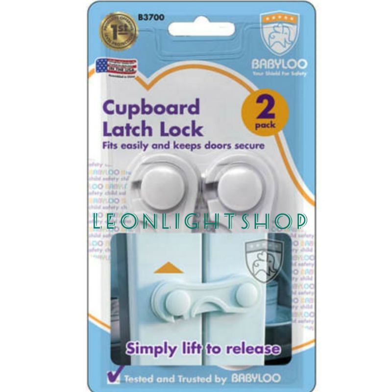 BABYLOO PENGAMAN LEMARI LATCH LOCK 3,5X9,7CM/ACE CUPBOARD LATCH LOCK/ACE PENGAMAN RAK LEMARI/KABINET