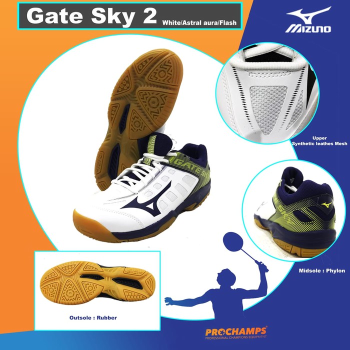 MIZUNO GATE SKY 2 SEPATU BADMINTON ORIGINAL - Orange 40