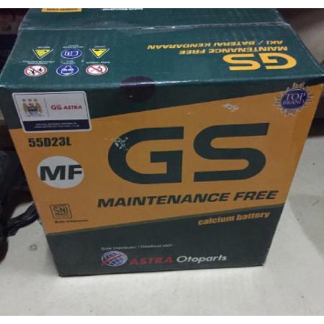 Aki mobil gs Astra kering Accu 55D23L mf