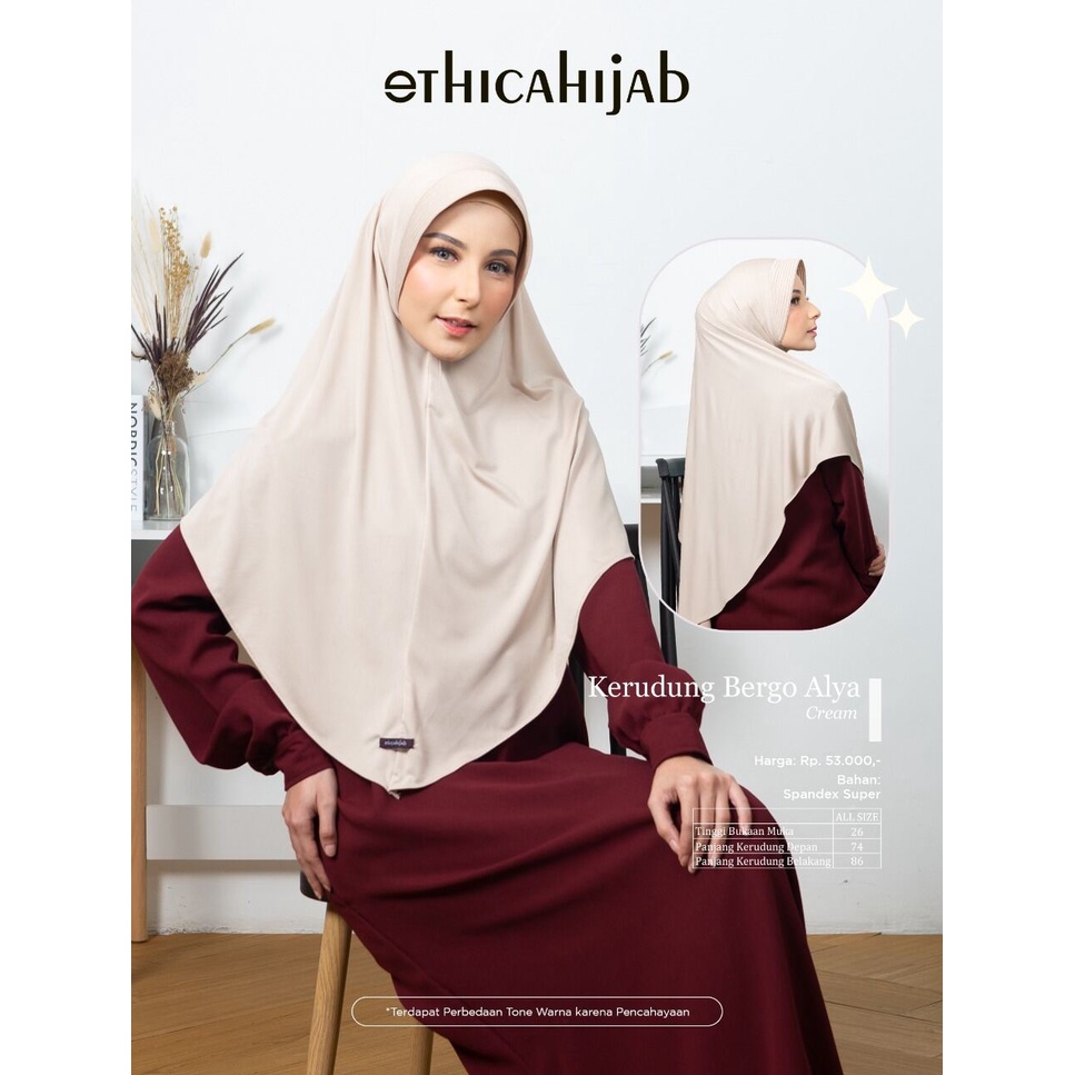 Cod Busana Muslim Bergo Ethica  Kerudung Bergo Alya Termurah Best Seller