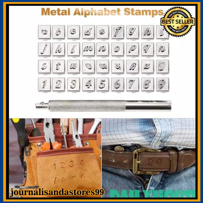 

Punch Stamp Drip letter Alfabet huruf kecil latin 36 pcs kulit leather