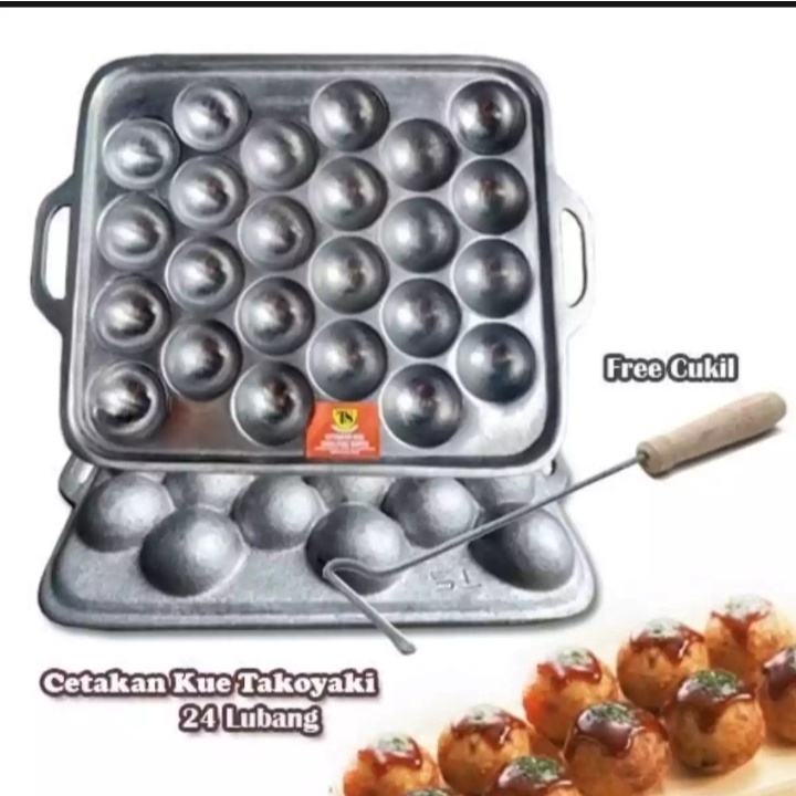 CETAKAN TAKOYAKI 24 LUBANG / cetakan takoyaki 24 lubang free cukil